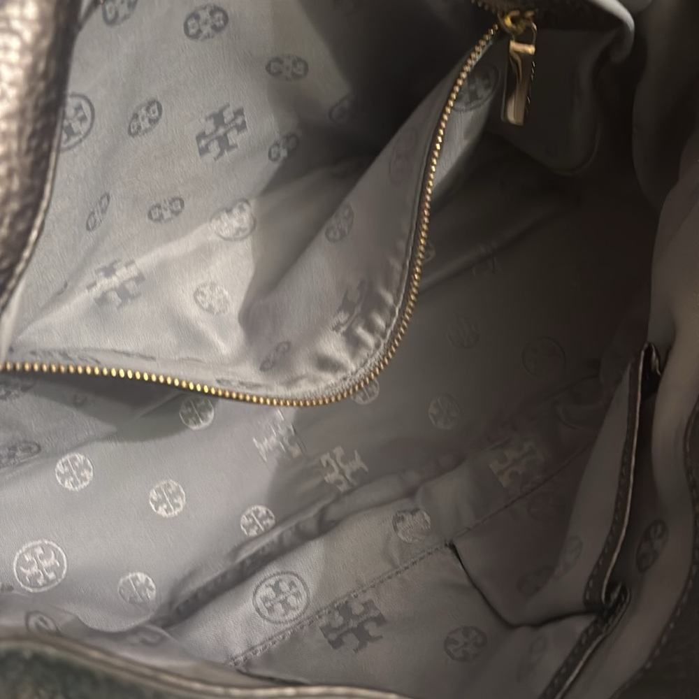 Tory Burch Bronze Shoulder Bag with Scarf Accent - Picture 2 of 3